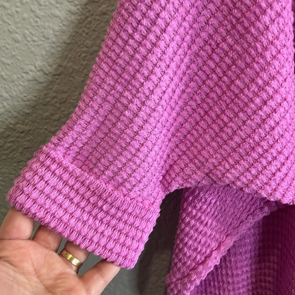 Zenana L/XL pink waffle top NWOT - Picture 5 of 5